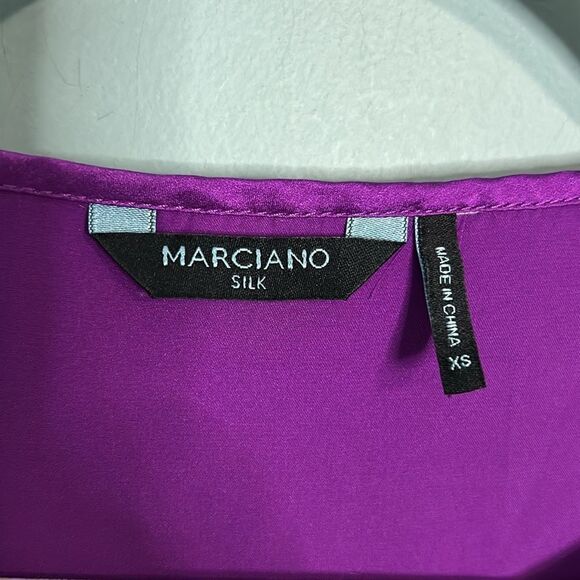 Marciano Silk Blouse Sheer Long Sleeve - Picture 5 of 9